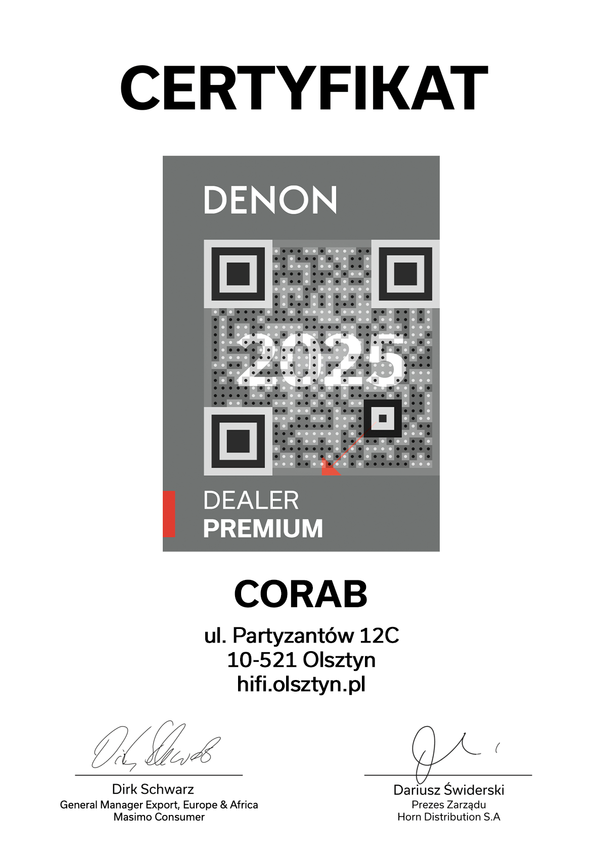 certyfikat dealer denon premium_corab olsztyn_2025.png
